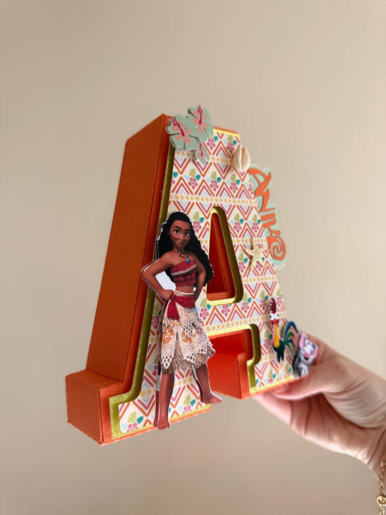 Moana 3D Buchstaben Zeichen: Handgemachtes Party Herzstück Bild 7
