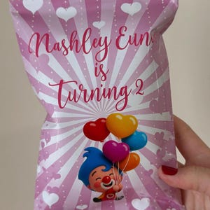 Plim Plim Birthday Chip Bags – Personalized Party Snack Favors image 1