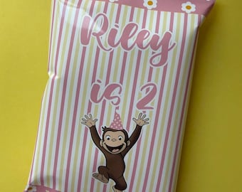 Curious George Chip Bags - Birthday Party Favor, Filled