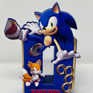 Letra 3D de Sonic Centro de mesa de Sonic Letra de Sonic Número 3D de Sonic Cumpleaños de Sonic Decoración de fiesta de Sonic Ideas de Sonic
