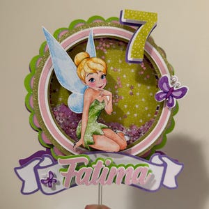 Tinker Bell Cake Topper Tinker Bell Party Decor Tinker Bell Birthday Tinker Bell Party Tinker Bell Favors tinker bell party fairy cake toppe