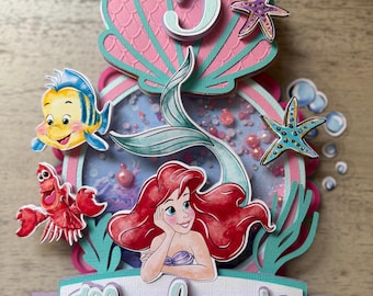Taarttopper met de Kleine Zeemeermin: Ariel verjaardagsfeestdecoratie