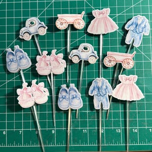 Gender Reveal Cupcake Toppers - Junge und Mädchen, 12er-Set