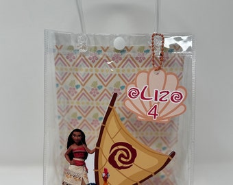 Bolsa de regalo transparente personalizada de Moana: Bolsa de dulces de cumpleaños
