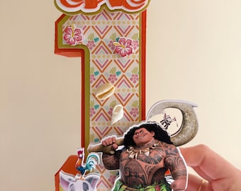 Maui 3D Number Centerpiece: Moana Birthday Party Decor