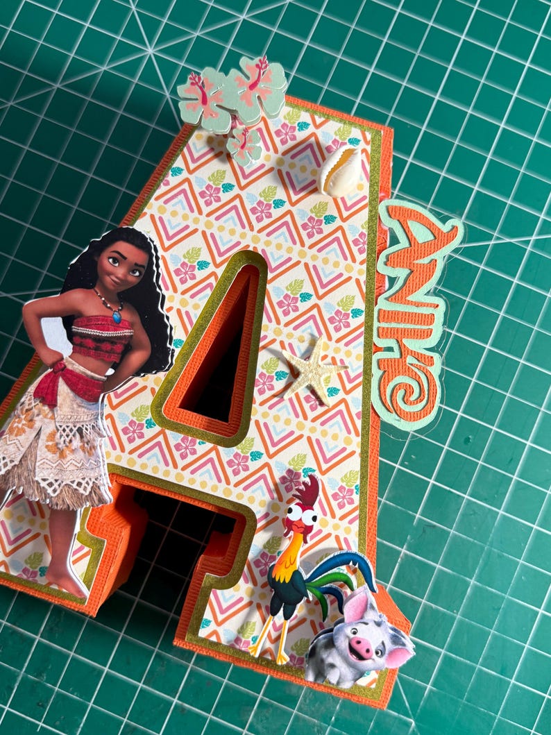 Moana 3D Buchstaben Zeichen: Handgemachtes Party Herzstück Bild 6