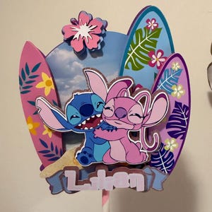 Lilo Stitch Cake Topper Lilo Stitch Cake Topper lilo stitch invitation lilo stitch birthday party lilo stitch party supplies Hawaiian vibes