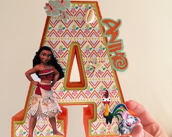 Moana 3D Letter Sign: Handmade Party Centerpiece