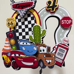Adorno para tarta de Cars de McQueen: Decoración de fiesta hecha a mano
