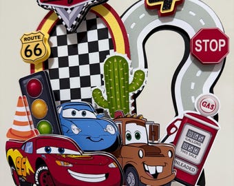 McQueen Cars Cake Topper: Handmade Party Decor