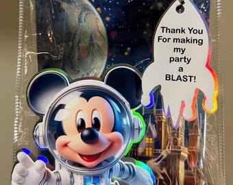 Mickey Astronaut Clear Party Favor Bag