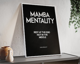 Mamba mentaliteit poster | Ingelijste mat/satijnen poster | Verschillende maten