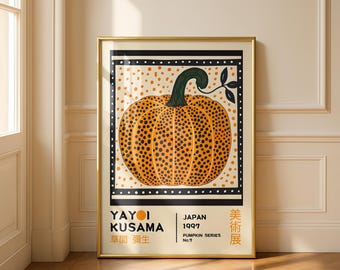 Yayoi Kusama Inspired Pumpkin Art Print | Japanese Pop Art (Digital Download)