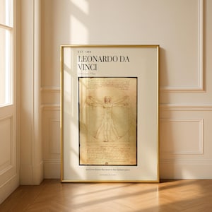 Leonardo Da Vinci Print | Vintage Drawing Print | Vitruvian Man Print, Anatomy Art Print | Da vinci, Classical | Digital Instant Art