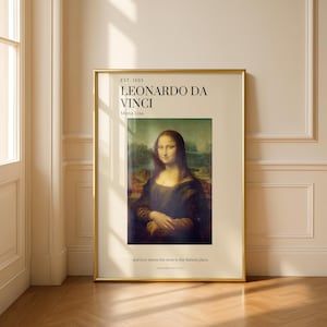 Mona Lisa Printable Wall Art - Leonardo Da Vinci Famous Painting Digital Download - Classic Renaissance Artwork Poster - Vintage Home Decor&quot;