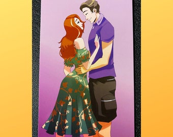 Gilded Butterfly Character Art Print - Main Couple