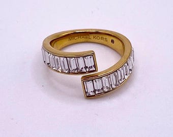 Michael Kors Adjustable Ring size 7 made with Swarovski Crystals