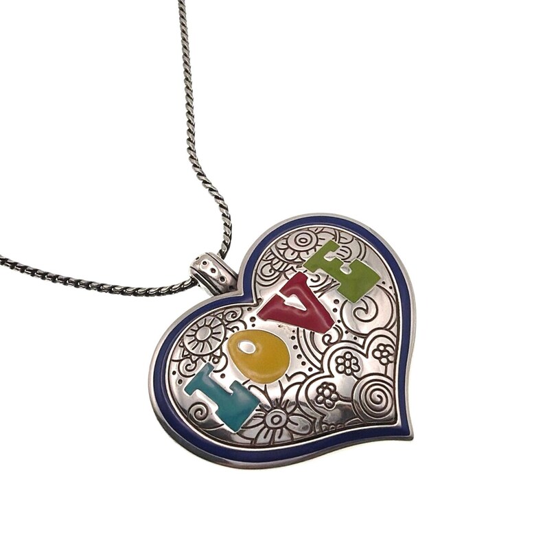 Brighton Spring Peace Necklace with Puffy Heart Pendant 22” image 5