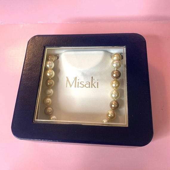 Misaki Three Tone Faux Pearl Necklace With Original Box but Not
