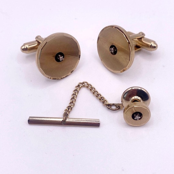 Anson Vintage Karatclad Cufflinks and Tie Tack