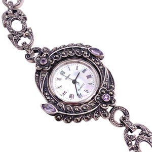 Vintage Silver and Marcasite Watch - Etsy display picture 3