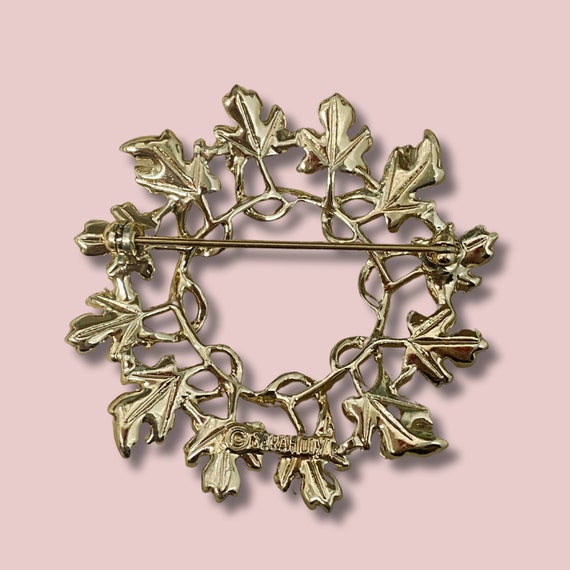 Sarah Coventry Golden and Silver Leaves on Circle… - image 2