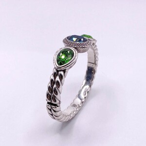 Vintage Brighton Cuff Bracelet 7” with Green and Blue Swarovski Stones image 7