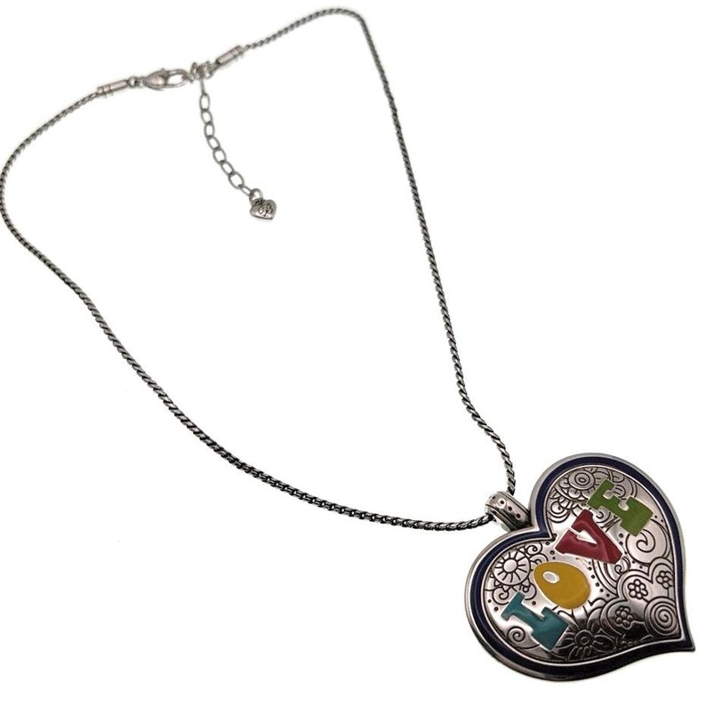 Brighton Spring Peace Necklace with Puffy Heart Pendant 22” image 6