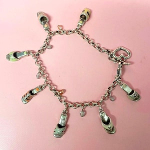 Vintage Brighton Sandals Charm Bracelet 7 Inch