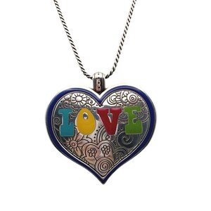 Brighton Spring Peace Necklace with Puffy Heart Pendant 22” image 3