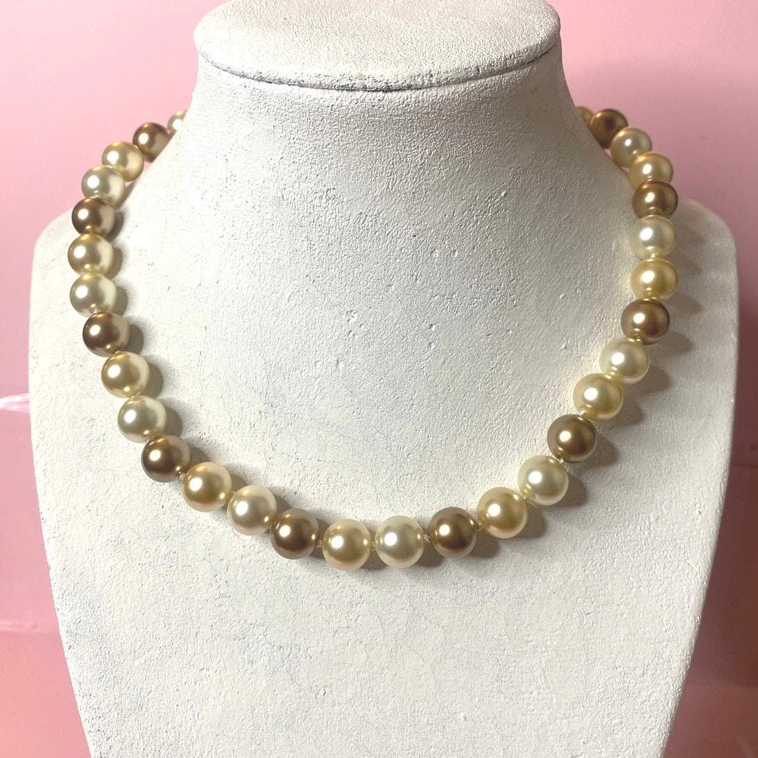 Misaki Three Tone Faux Pearl Necklace With Original Box but Not