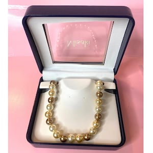 Misaki Three Tone Faux Pearl Necklace with Original Box but not included Studs Earrings