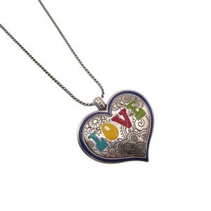 Brighton Spring Peace Necklace with Puffy Heart Pendant 22” image 1