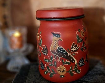 Hand-Painted Folk Art Canister Jar: Conservenglas Germany