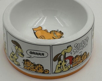 Vintage Garfield Plastic Pet Bowl 1983