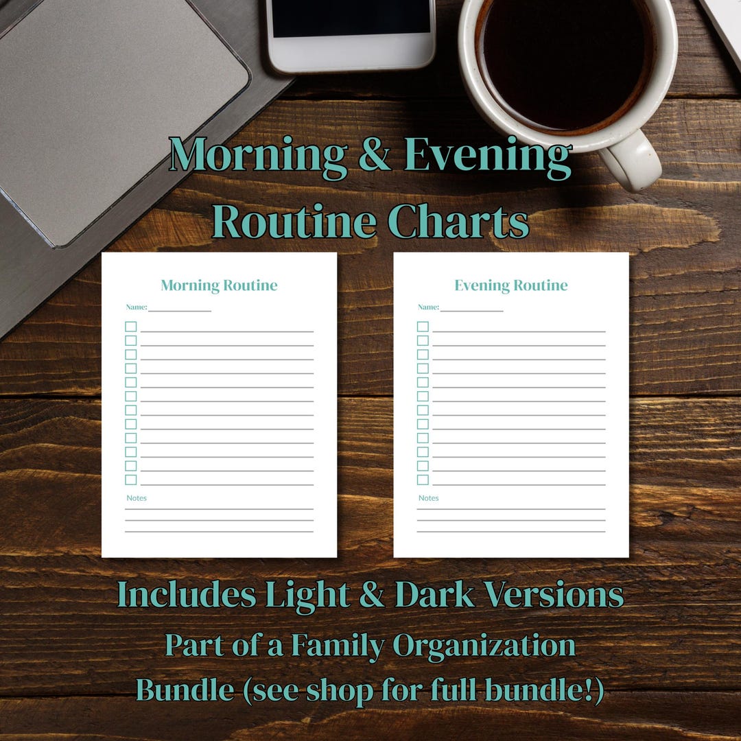 Morning And Night Routine Chart.pdf Morning & Evening Routine Charts | Kids Visual Routine Printable ...