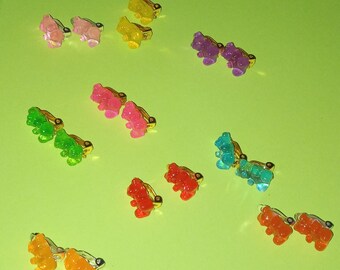 Gummy Bear Clip On Earrings