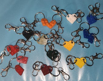 Building Block Heart Couples/Friends Keychains Set of 2