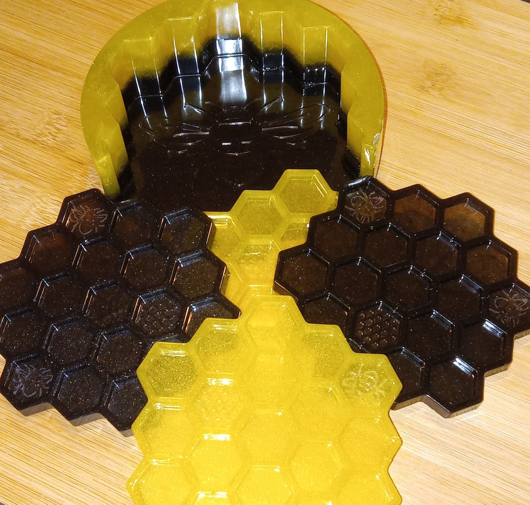 Bee Honeycomb Coaster Set - Etsy