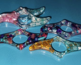 Resin Floral and Shell, Gold Leaf Book Thumb Rest Page Holder
