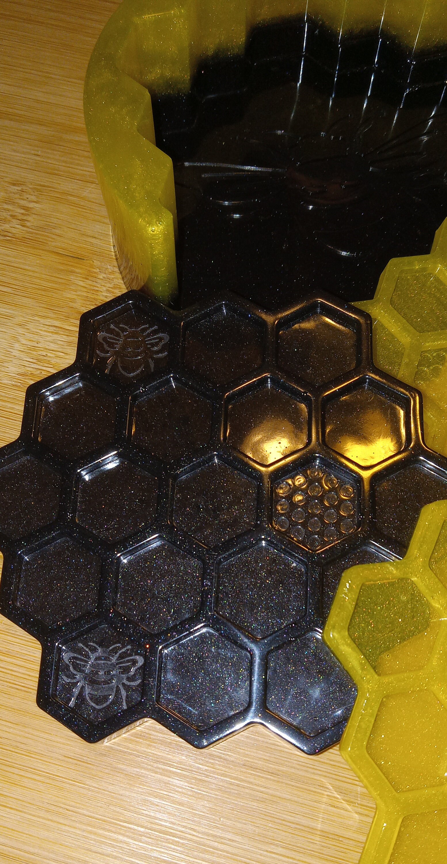 Bee Honeycomb Coaster Set - Etsy
