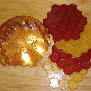 Bee Honeycomb Coaster Set