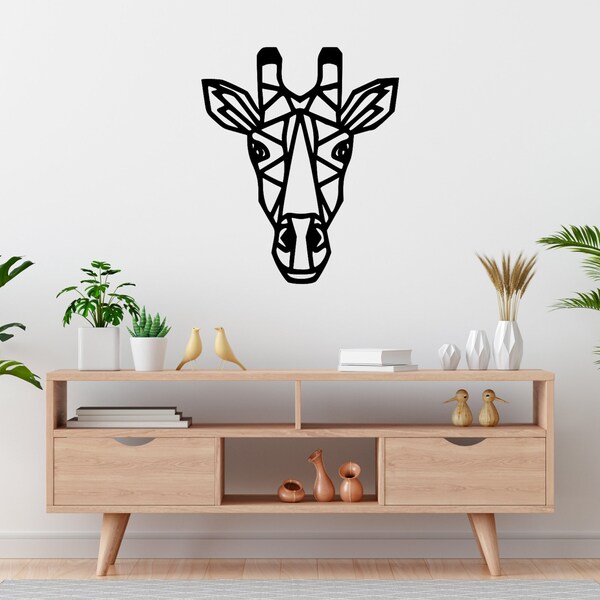 Décoration murale Girafe en bois