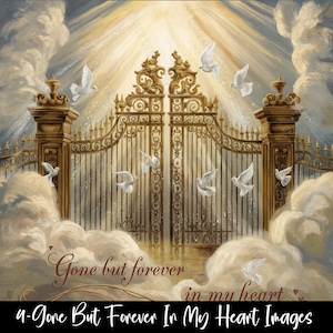 4-Heaven Background|Heaven|Gates of Heaven|Columns|Memorial Wallpaper| Funeral Program|Clouds| Doves| Heaven Design | PNG File