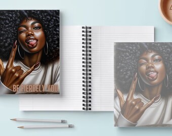 Be Fiercely You Journal Cover PNG Design| Printable Planner Cover| Notebook Cover| Printable Notebook Cover| Digital Instant Download| PNG