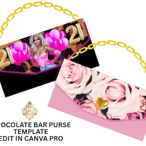 Chocolate Bar Purse Template|Chocolate Template|Candy Bar Template|Chocolate Bar Purse Wrapper|Canva Editable