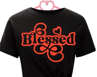 Blessed (Red) Design|Trendy T Shirt Design|Faith|Christian|Religious| Inspirational|Motivational