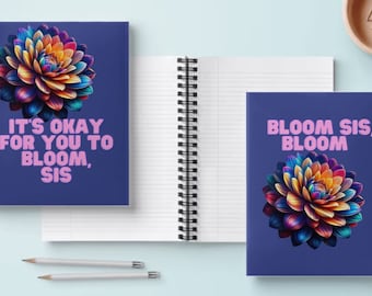 Bloom Sis Journal Cover PNG Design| Printable Planner Cover| Notebook Cover| Printable Notebook Cover| Digital Instant Download| PNG