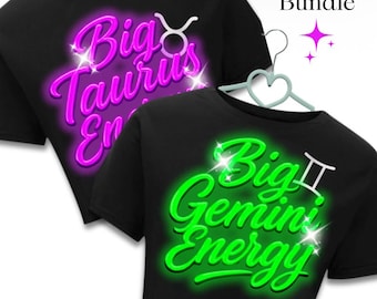 Big Zodiac Energy Neon PNG Bundle – 12 Signs Included