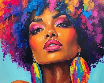 Black Woman Art|Fashion|Trendy Wall Art|Black Woman Wall Art|Black Girl Wall Art|Black woman printable wall art|Digital Download|PNG artwork